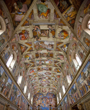 Particular of Sistine Chapel in Rome